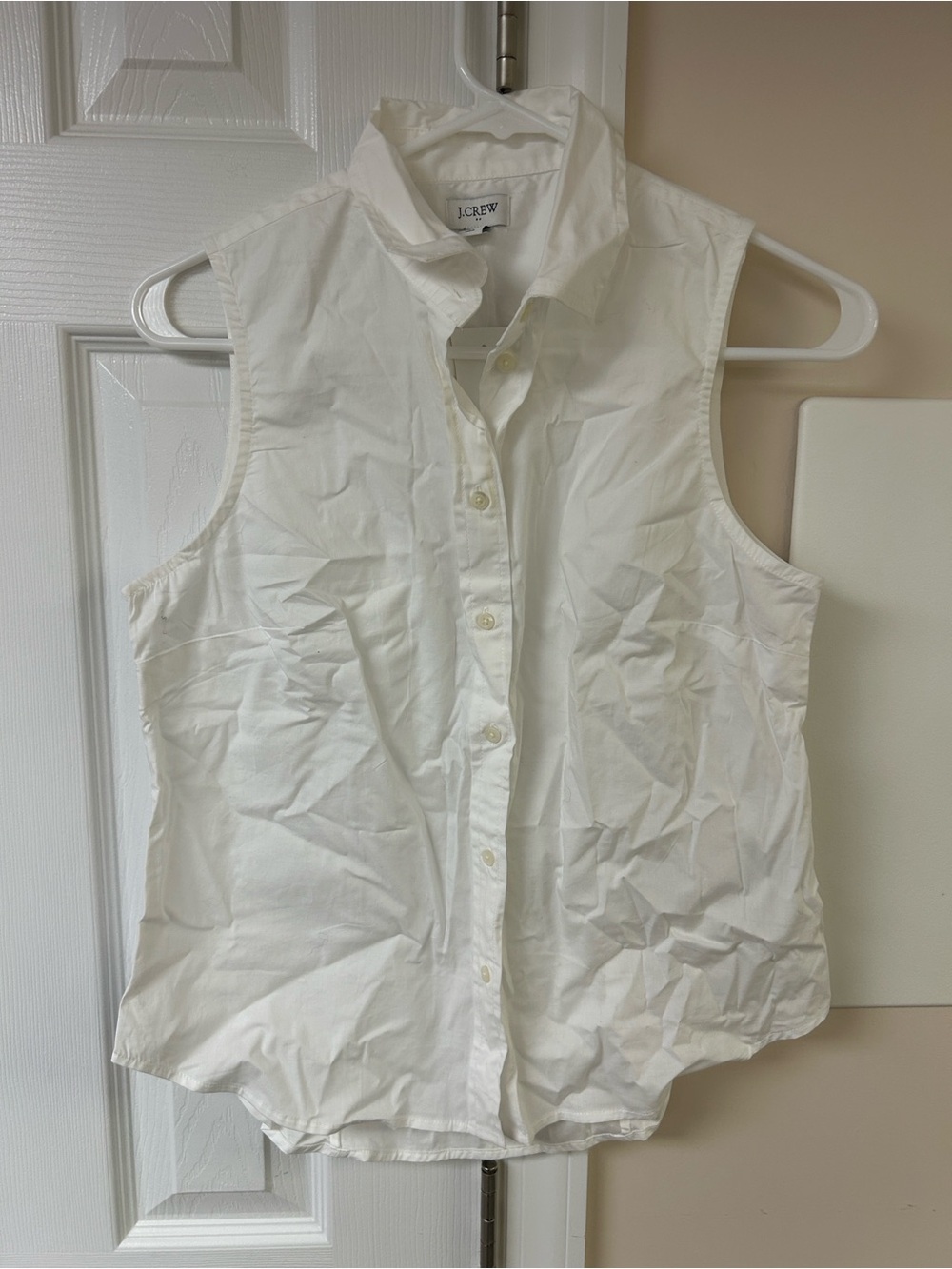 NWT J.Crew Sleeveless Cotton Poplin Shirt Button Up